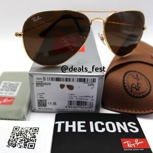Model Display RayBan Aviator RB3025 Brown